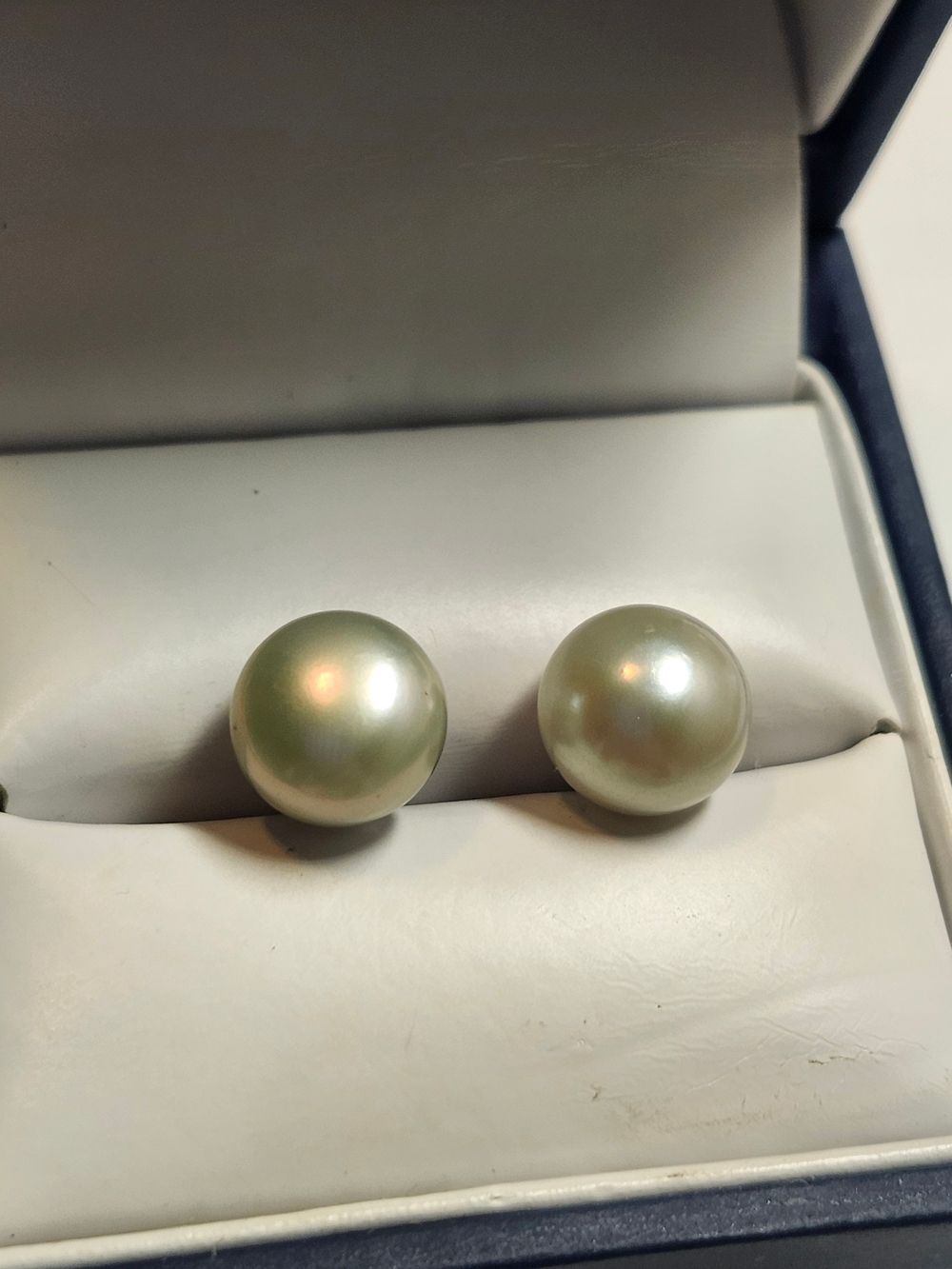 925 Imperial Pearl Syndicate Cultured Pearl Stud Earrings Light Green Sterling